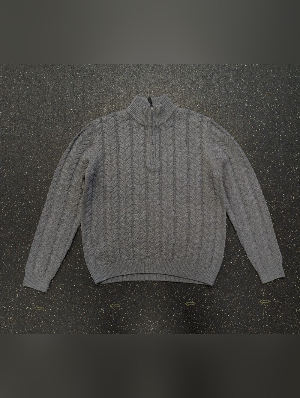 Reiss 1/4 Zip Cable Knit Viscose Blend Sweater Size L